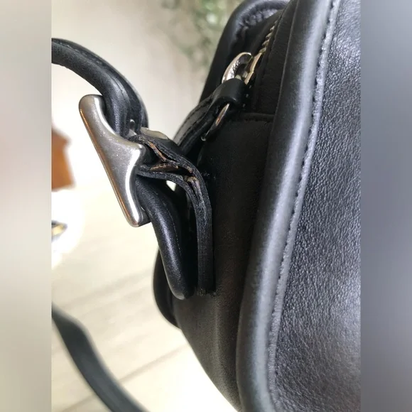 Vintage Coach Black Leather Top of Counter Compartment Bag #9167 with Hangtag - Picture 7 of 15